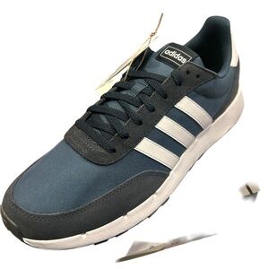 Adidas Run 60s 2.0 Mens Sneakers Navy Grey White Low Top Running Shoes Size 12